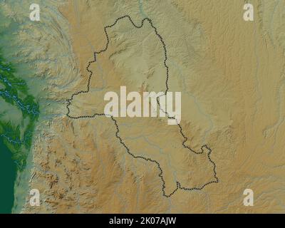 Malanje Province Of Angola Colored Elevation Map With Lakes And