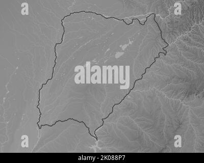 Corrientes Province Of Argentina Grayscale Elevation Map With Lakes