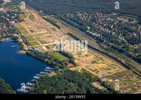 Aerial View Noise Barrier Planned Duisburg Residential Quarter At