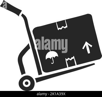 Hand Drawn Logistic Trolley Icon In Gold Foil Texture Vector