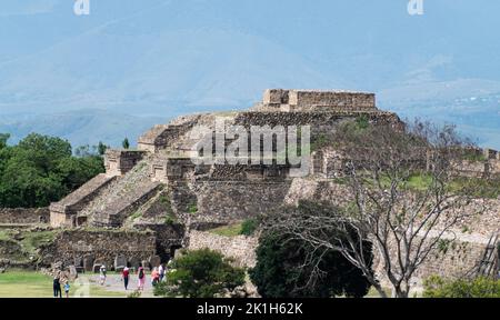 A Pyramid At Monte Alban Archaeological Site Located Near Oaxaca City