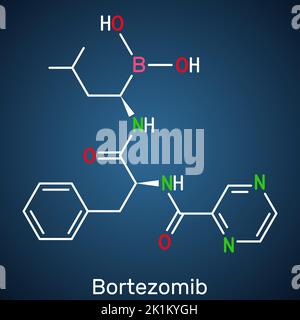 Skeletal Formula Of Bortezomib Drug Chemical Molecule Stock Vector