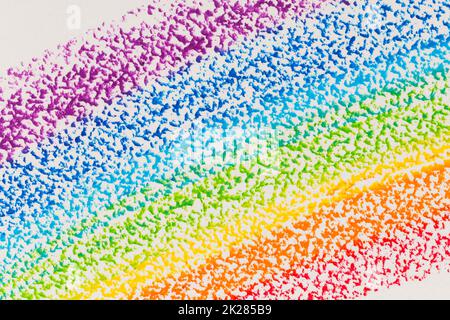 Wax Crayon Hand Drawing Rainbow Background Stock Photo Alamy