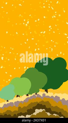 Illustration Of A Village In Autumn Stock Photo Alamy