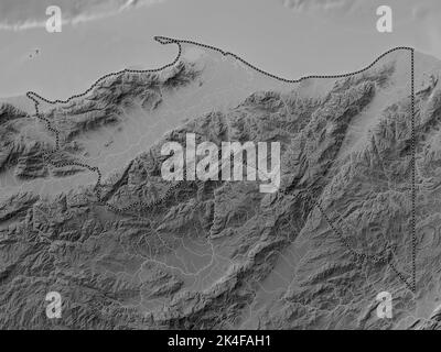 Colon Department Of Honduras Grayscale Elevation Map With Lakes And