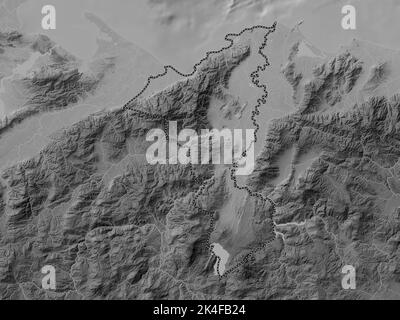 Cortes Department Of Honduras Grayscale Elevation Map With Lakes And