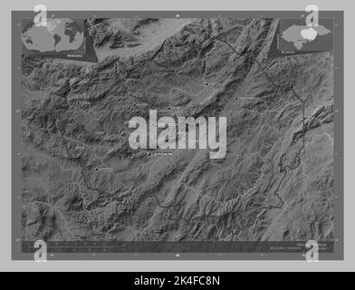 Olancho Department Of Honduras Grayscale Elevation Map With Lakes And