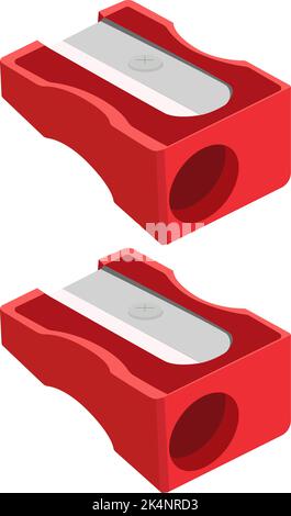 Red Sharpener Pencil Isolated Cartoon Stock Vector Illustration Stock