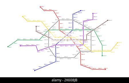 Metro Map Vector Plan Map Station Metro And Underground Railway Metro