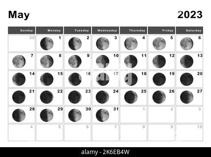 May 2023 Lunar Calendar Moon Cycles Moon Phases Stock Photo Alamy