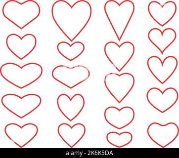 Vector Icons Of Pink And Red Heart For Valentine S Day In Realistic D