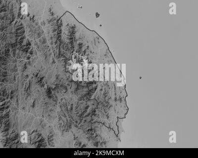 Trengganu State Of Malaysia Grayscale Elevation Map With Lakes And