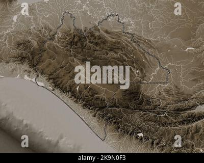 Chiapas State Of Mexico Elevation Map Colored In Wiki Style With