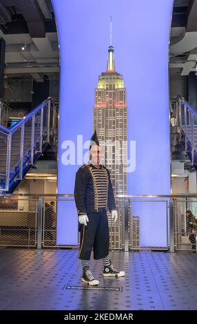 Daredevil Johnny Rockett Of Big Apple Circus Poses On Grand Staircase