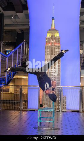 Hand Balancer Rokardy Rodriguez Of Big Apple Circus Poses On Grand