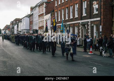 A Piper Leads The Parade Along St Owen Street As Hereford Marks