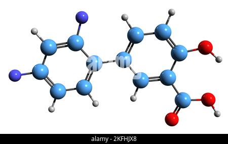 3D Image Of Salicylic Acid Skeletal Formula Molecular Chemical