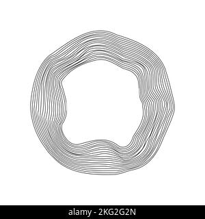 Abstract Deformed Circle Banner Distorted Contour Stock Vector Image