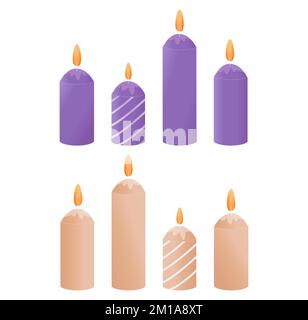 Christmas Candle Burning Wax Candle Icon Symbol Design Winter