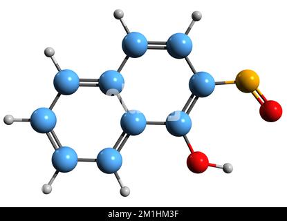 3D Image Of Naphthol Skeletal Formula Molecular Chemical Structure Of