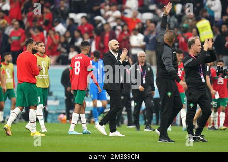 Morocco Manager Walid Regragui After The FIFA World Cup Group F Match