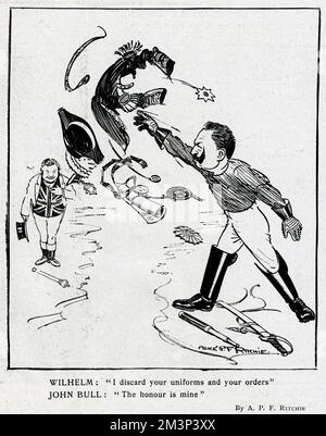 Satirical Cartoon Of Kaiser Wilhelm Ii Ww Stock Photo Alamy