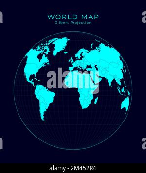 Map Of The World Gilbert S Two World Perspective Projection Globe