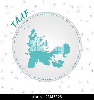 Taaf Map Country Poster With Regions Shape Of Taaf With Country Name