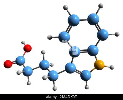 D Image Of Butyric Acid Skeletal Formula Molecular Chemical