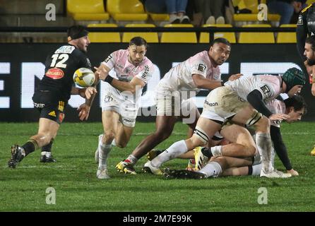 Paul Graou Of Stade Toulousain Passes To Th O Ntamak During The French