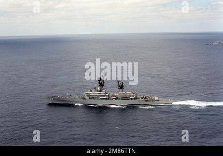 An Aerial Port Beam View Of The Guided Missile Destroyer USS FARRAGUT