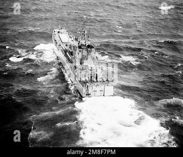 A Port Quarter View Of The Tank Landing Ship USS BARNSTABLE COUNTY LST