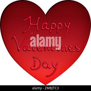 Red Heart Of Happy Valentines Day Greeting Card From February 14