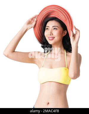 Wearing A Sun Hat Bikini Clad Beauties Stock Photo Alamy