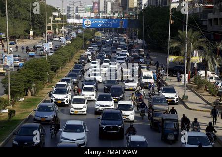 Karachi Pakistan Th Jan A Large Numbers Of Vehicles Stuck In