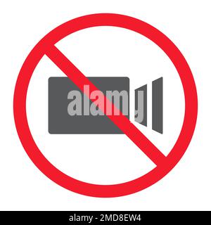 No Filming Thin Line Icon Prohibition And Forbidden No Video Sign