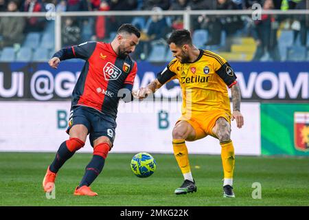 Marius Marin Pisa Fights For The Ball Against Armand Gaetan Lauriente