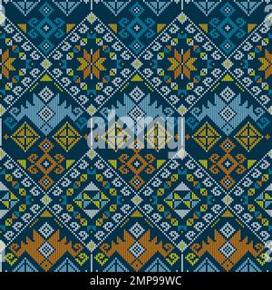 Yakan Weaving Inspired Vector Seamless Geometric Pattern Filipino