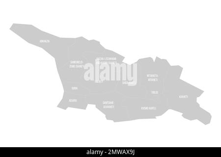 Georgia Political Map Of Administrative Divisions Stock Vector Image