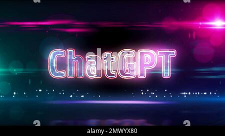 ChatGPT Neon Sign Concept Open Ai Chat Gpt And Artificial