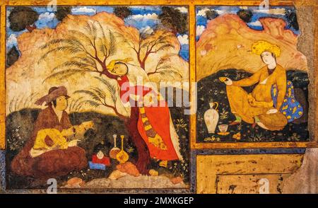 Persian Miniatures Chehel Sotoun Palace Isfahan Isfahan Iran Asia