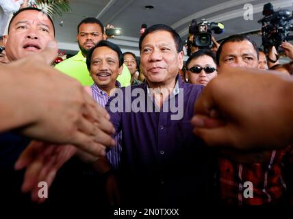 In This Nov Photo Davao City Mayor Rodrigo Duterte Is Prayed