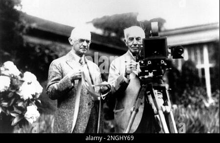 George Eastman Left And Thomas Edison In July With Motion