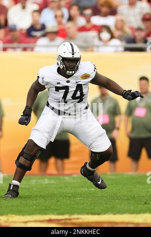 Penn State Offensive Lineman Olumuyiwa Fashanu 74 During An NCAA