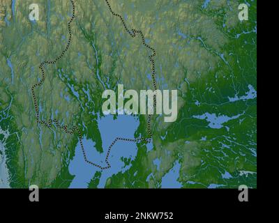 Varmland County Of Sweden Elevation Map Colored In Wiki Style With