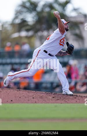 Baltimore Orioles Relief Pitcher Joey Krehbiel Plays During A