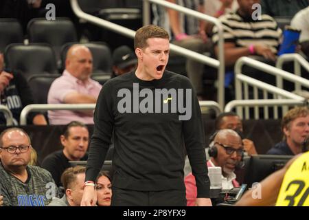 Utah Jazz Head Coach Will Hardy Watches During The Second Half Of An