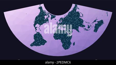 Global Network Concept Conic Equal Area Projection World Network