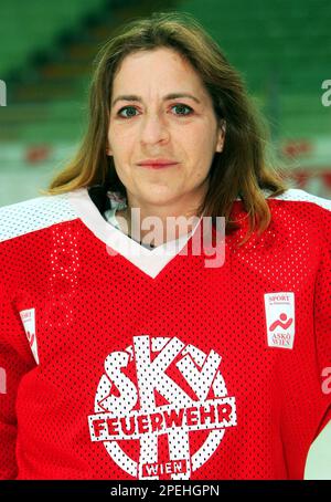 Austrian Ice Hockey Goalie Barbara Zemann Poses For A Photograph On