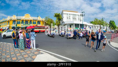 Thailand Bangkok Tuk Tuk Passengers Stock Photo Alamy